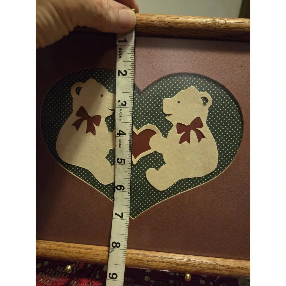 Vintage Bear And Heart Picture Cottagecore